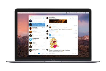 Telegram per macOS — anteprima interfaccia